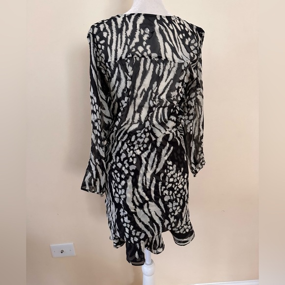 VERONICA BEARD Kiran Dress Mini Print Silk - Picture 5 of 8